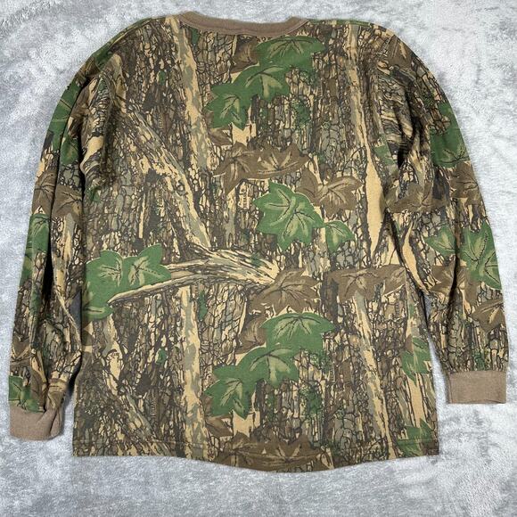 VINTAGE 80s Ace Sportswear Shirt Men's M Camo Long Sleeve Trebark Pocket USA - Picture 6 of 6